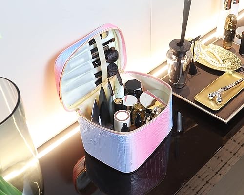 Miniatura 2 de IMCUZUR Bolsa organizadora de maquillaje, bolsa de aseo de viaje para mujer, bolsa de cosméticos resistente al agua para niñas, bolsa de maquillaje