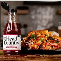 Vista 3 de Head Country Bar-B-Q - Salsa de chipotle de frambuesa, sin soja, sin gluten, sin conservantes añadidos, salsa BBQ de campeonato dulce y ahumada