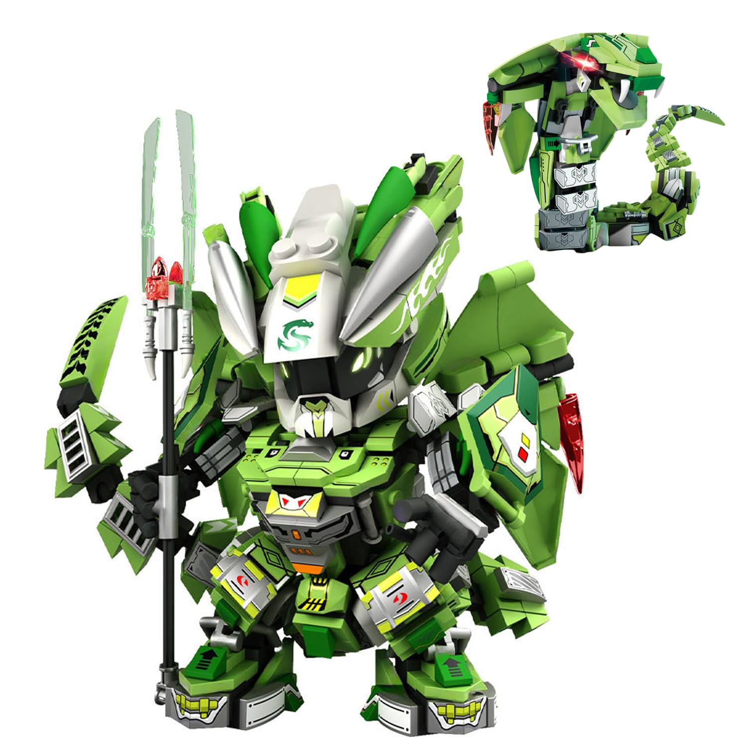 2-in-1 Technology Mecha Snake Building Blocks Kit, Mechanical Snake Building Blocks Construction Kit, Creative STEM Educational Animals Model Toy, Ideas Gifts Education for Teenagers Adults