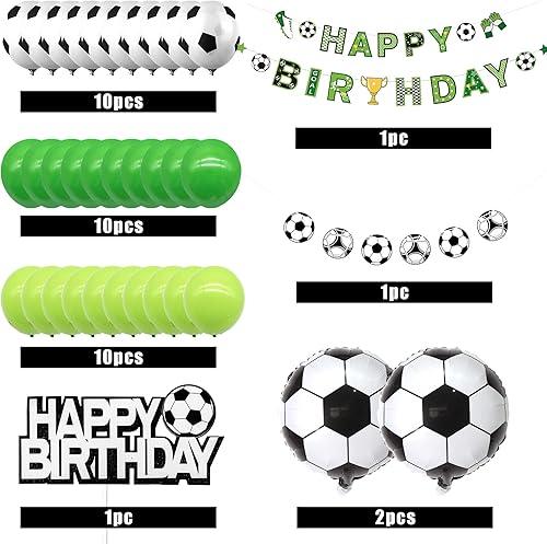 Miniatura 3 de Decoraciones de fiesta de cumpleaños de fútbol, globos de fútbol para hombres y niños, fiesta de cumpleaños deportiva, fiesta temática de fútbol,