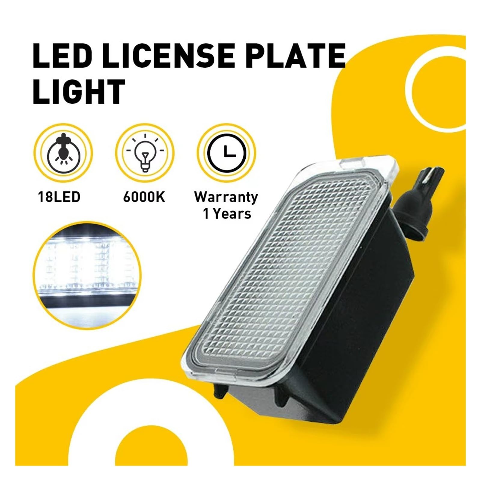 Luci Targa Auto Lampada Per Ford Per Edge Per C-Max Per C Max Per Transit 150 250 Per Ranger Per EcoSport 2 Pezzi LED Per Auto Luci Targa