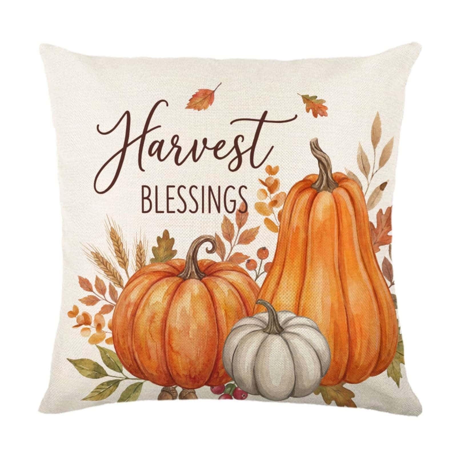 Cushion Covers 40cm x 40cm Orange Plants Sofa Cushion Cover Linen with Invisible Zippers,Throw Pillow Covers for Bedroom Home Decor