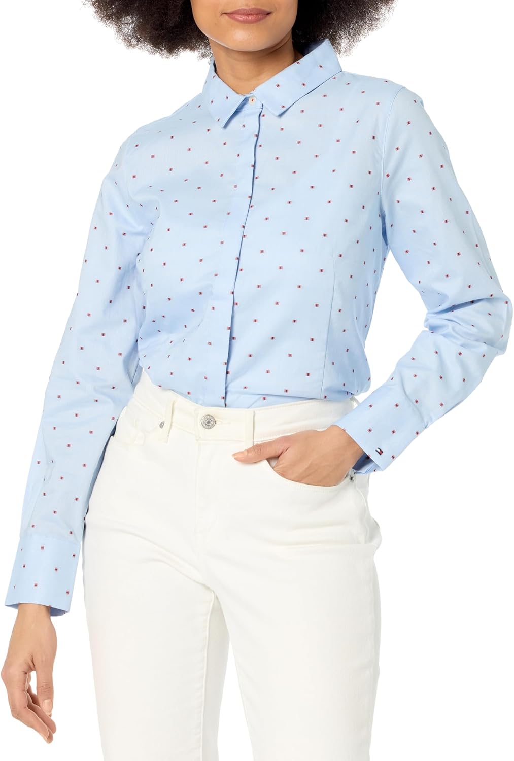 Tommy Hilfiger Womens Long Sleeve Collared Shirt