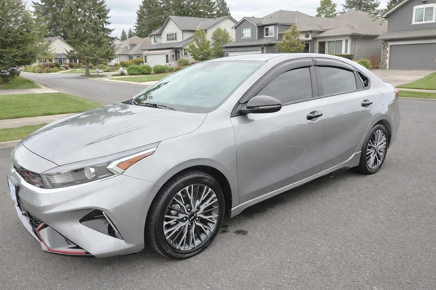 2019-2024 Tape-on Rain Guards for Kia Forte Side Window Deflector Visors EX FE GT LINE LXS Durable Tinted Vent Shade 2020 2021 2022 2023