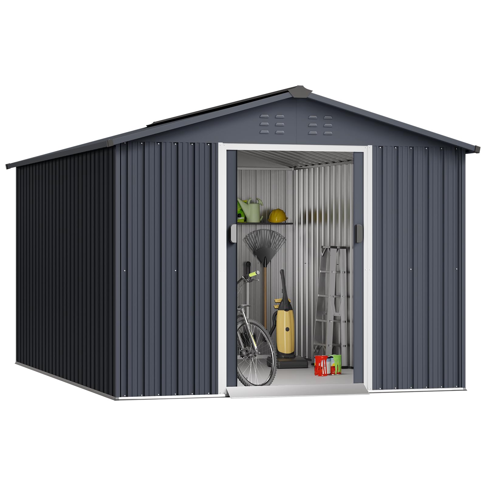 Amazon.com : Zstar 15' x 8' Metal Outdoor Storage Shed, Utility
