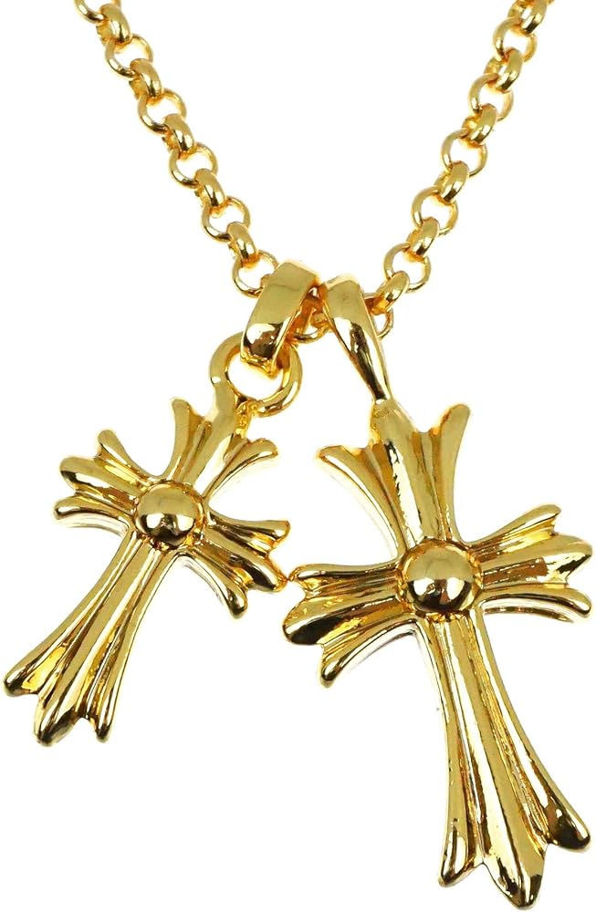 ゴールド ダブルCロゴ ネックレス Amazon | 人気 メンズ レディース ブランド SBG 22K GP ゴールド