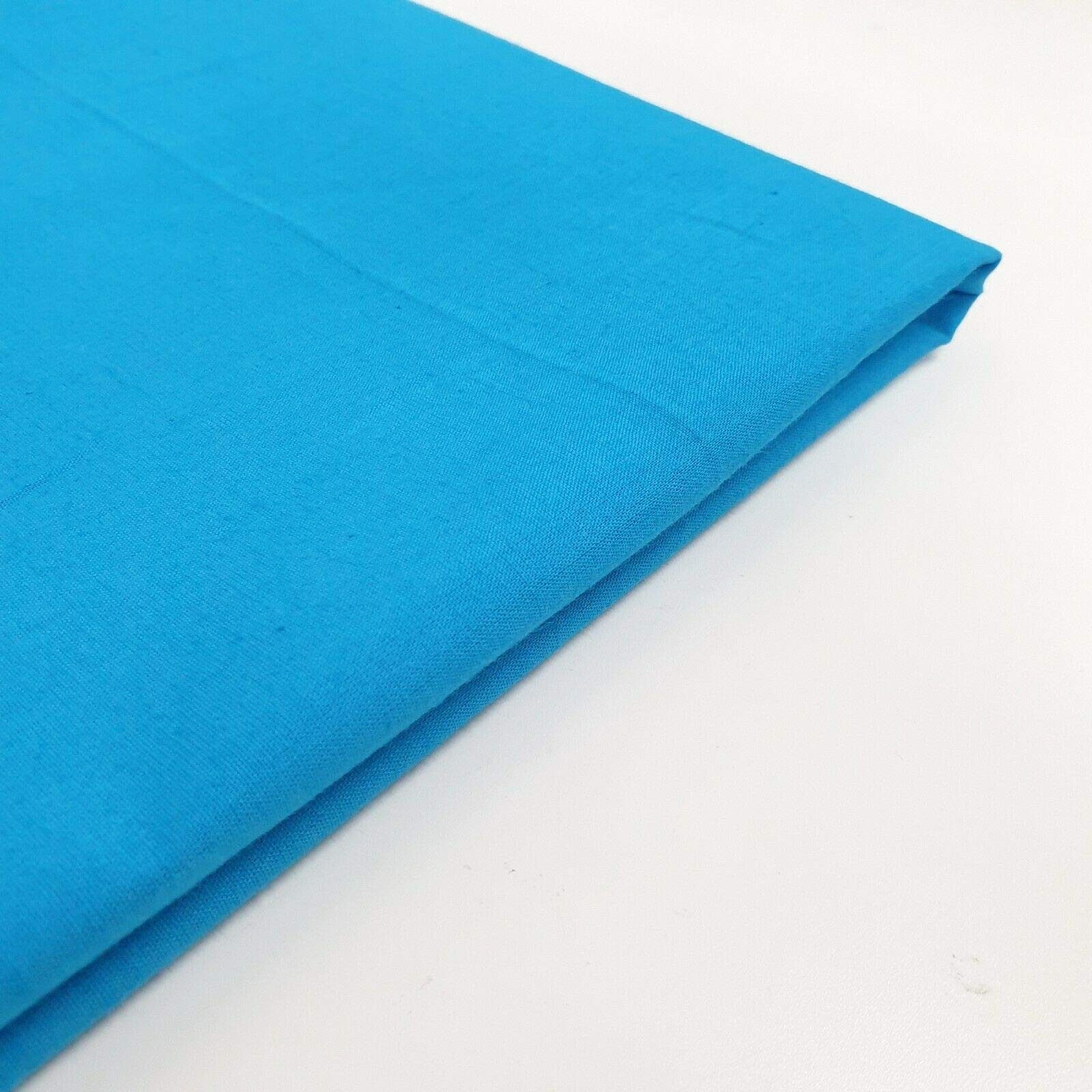 Tessuto Janak, 100% cotone, larghezza 112 cm, tinta unita, colore: turchese