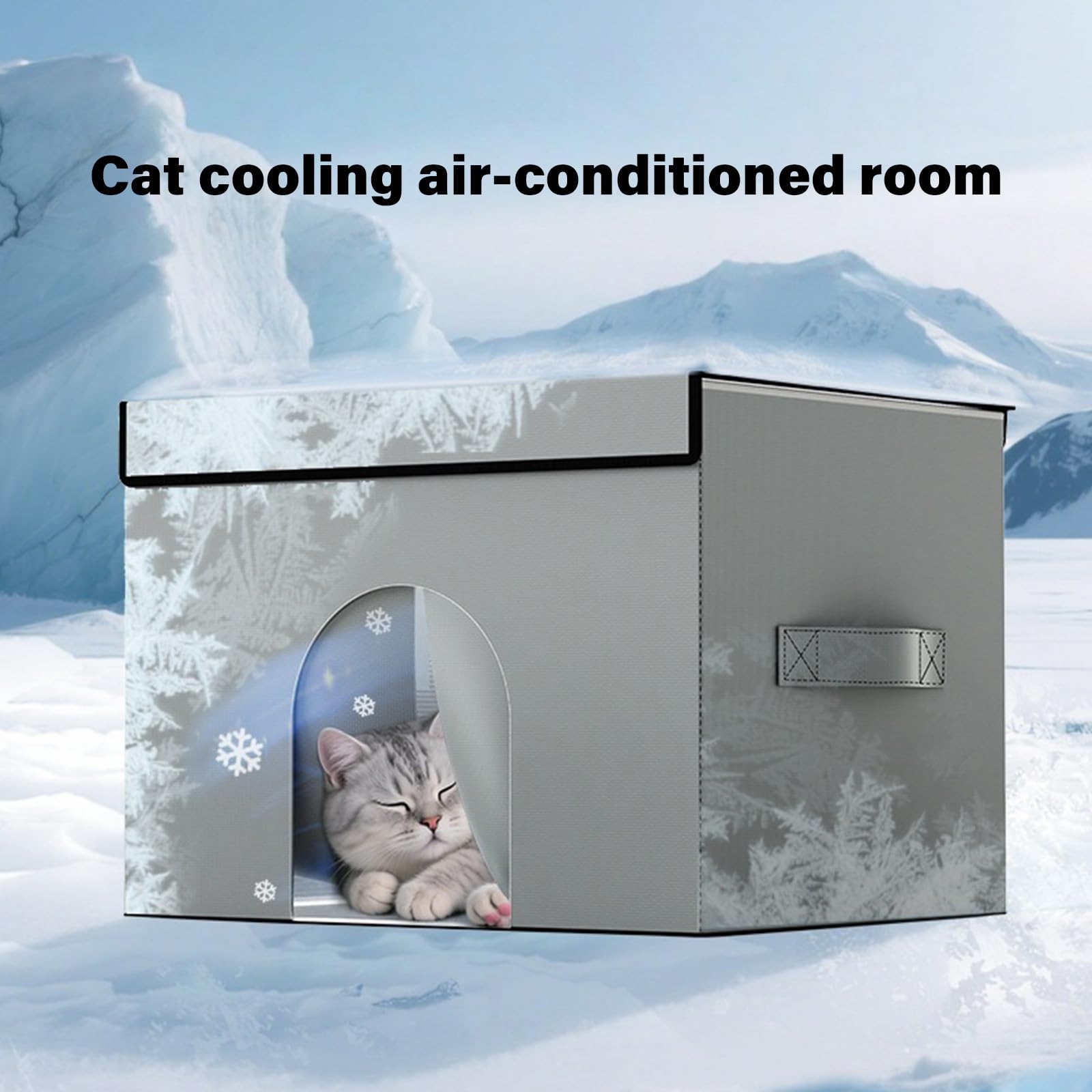 Casa de refrigeración para mascotas, para gatos, sala de enfriamiento aislada, con aire acondicionado, para gatos y perros, para interiores y exteriores, refugio para gatos