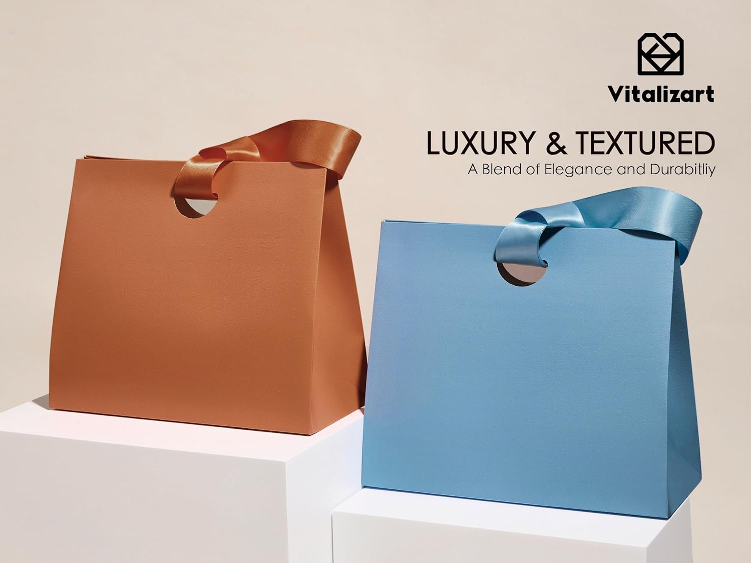 Vitalizart Paper Gift Bags With Ribbon Handles Set of 10 Assorted Colors Bulk Reusable For Gift Wrap Girls Kids Birthday Bridal Shower Party Favors Goodie Bags Candy Christmas 7.87"x3.54"x7.09" Small - Image 7