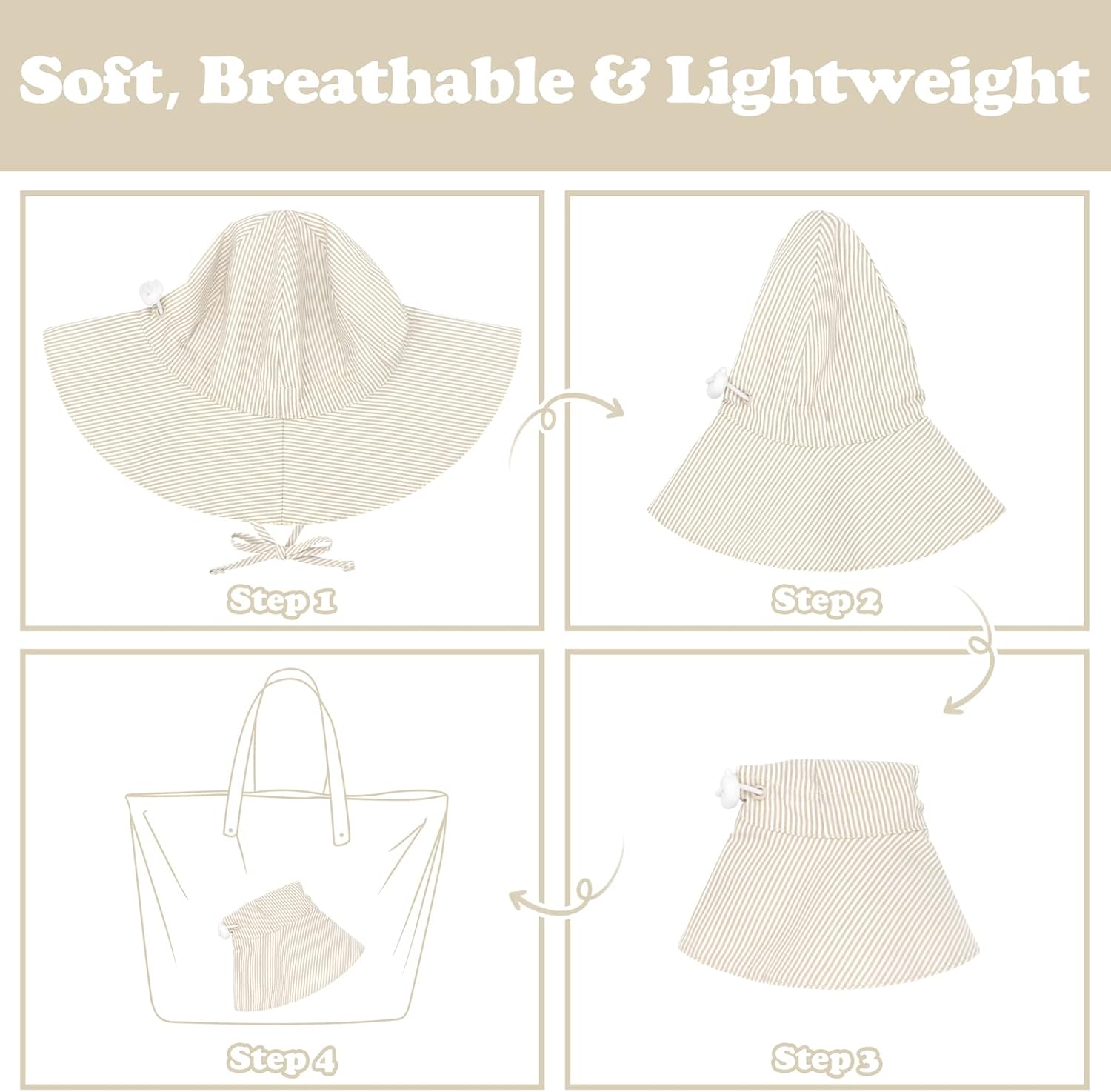 Infant Sun Hat Baby Girl Sun Hat Toddler Hats for Boys Girls Baby Boy Hats Wide Brim Baby Beach Hat UPF 50+ Cotton - Image 6