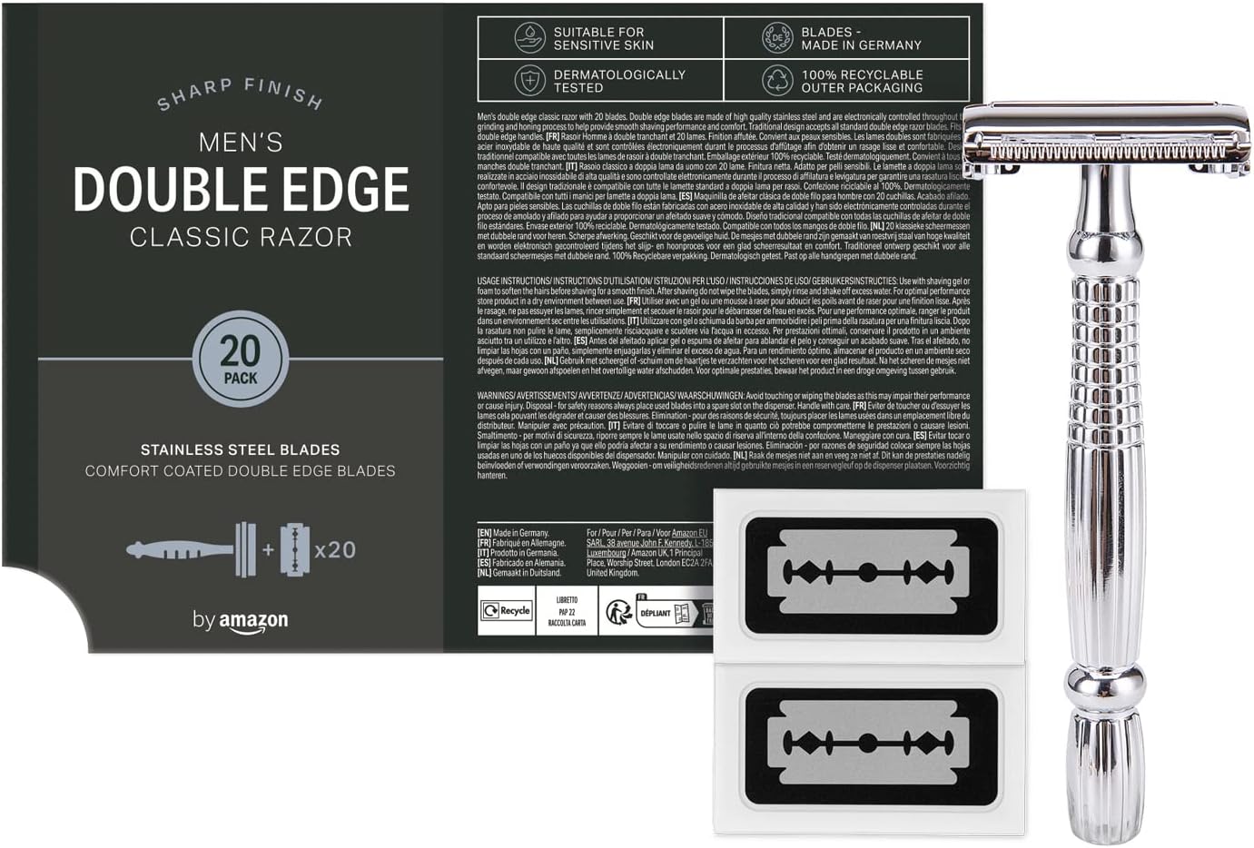 by Amazon Men's Double edge classic razor with blades