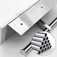 Vista 4 de Soporte de papel higiénico con estante, soporte de pared doble para papel higiénico y 2 ganchos adhesivos gratuitos para baño, baño, soporte