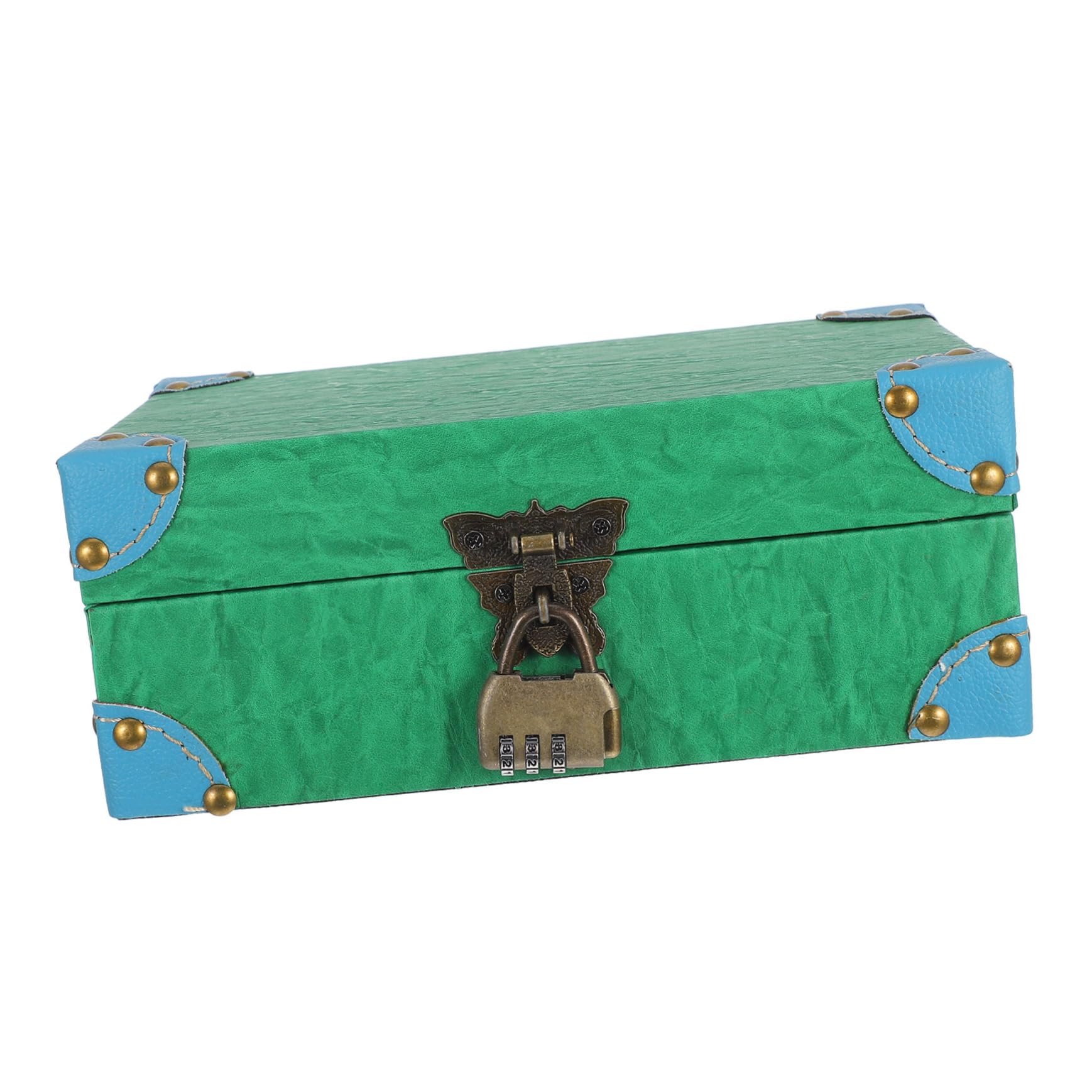 MUCKLILY Vintage Lockable Wood Jewelry Storage Box for Home Decor Decorative Keepsake Chest European Style Trinket Organizer for Jewelry and Personal Items