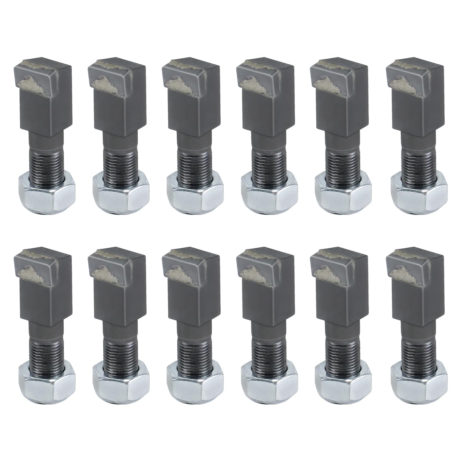 Lot de 12 dents de meuleuse à souches avec écrous de 1,6 cm de long x 28 cm de large M6142165