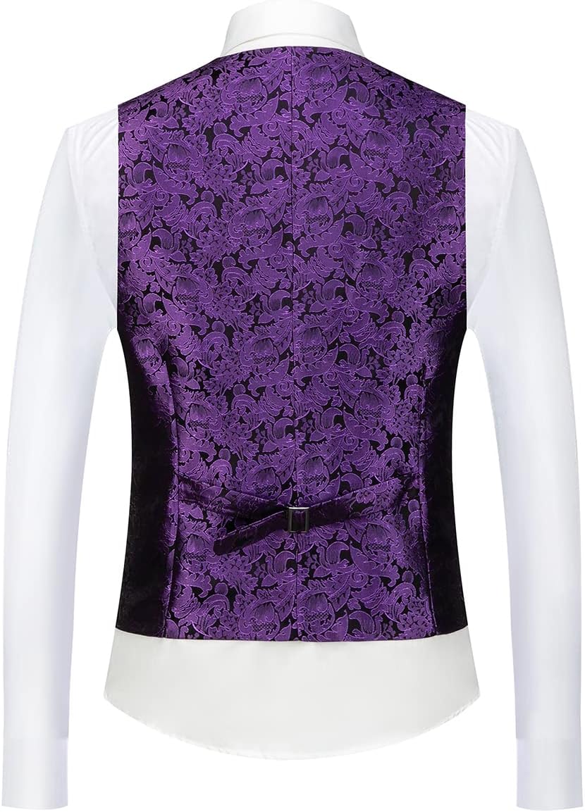 Mens Tuxedo Suits Slim Fit 3 Piece Formal Skinny Tuxedo Suit Set Shawl Lapel Paisley Suits Men for Wedding Prom - Image 4