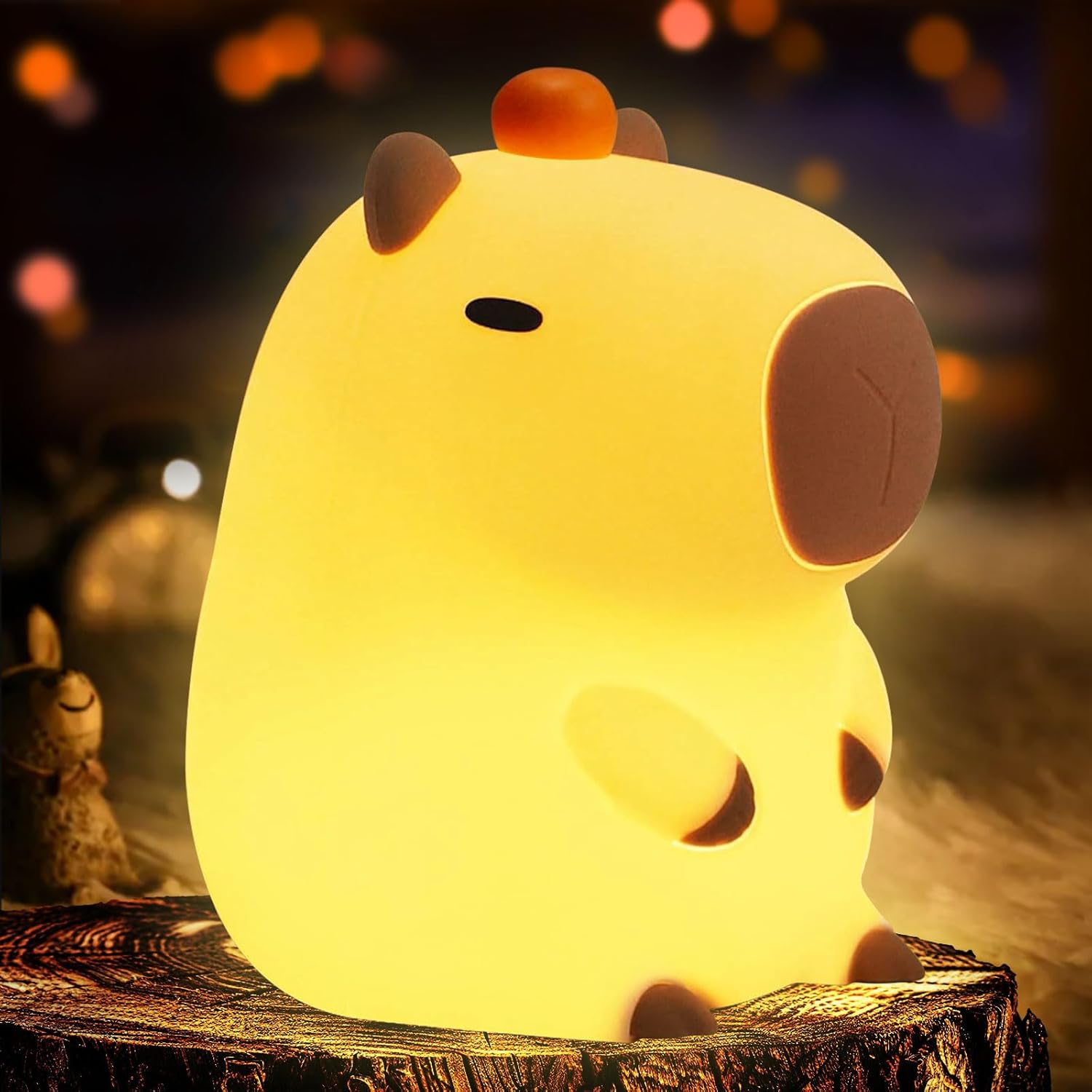 YR YRHH-PET Axolotl Night Light for Kids, Cute Squishy Rechargeable Axolotls Lamp, Unique White Pink Xmas Axolotl Gifts, Dimmable LED Silicone Nightlight, Baby Safe, Girls Room College Dorm Décor