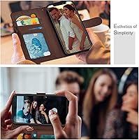 Vista 6 de Funda tipo cartera para iPhone 11, bloqueo RFID, soporte para 3 tarjetas con ranura para tarjetas de crédito, funda protectora magnética de piel