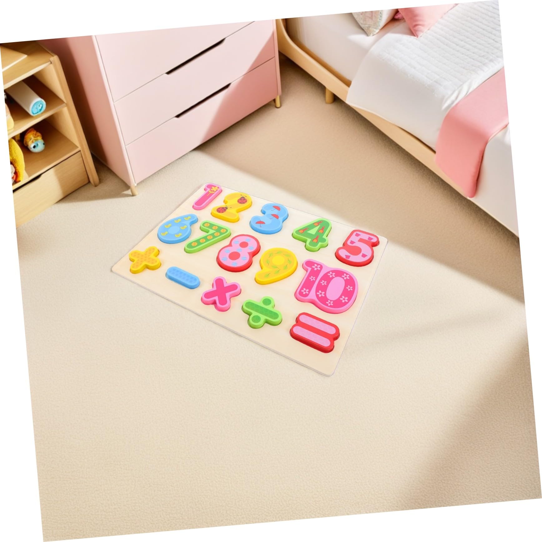 Rompecabezas de Madera Montessori de 3 Piezas para Alfabeto y Números | Formas y Conteo, Juguetes Educativos Preescolares, Niños y Niñas, Obsequio para Cumpleaños y Navidad