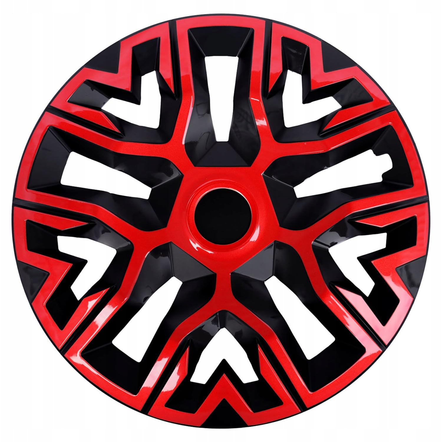 NRM The Best Bicolor Red/Black - Set di 4 copricerchi da 16", per cerchi in acciaio, colore: Rosso/Nero