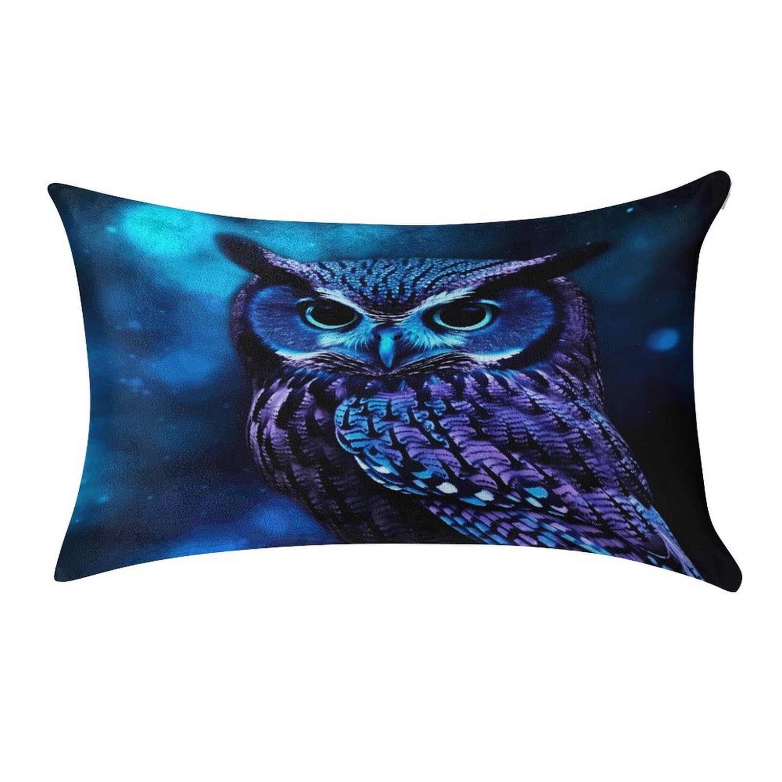 VstaDank Blue Owl Pillow Covers Rectangular Cushion Case Cozy Decorative Throw Pillowcase Luxury Lumbar Pillow Shells with Zipper Soft Velvet Pillows Shams 12 X 20 in