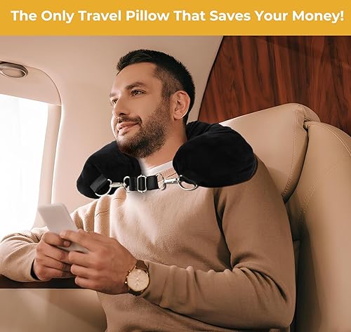 Miniatura 7 de Almohada de viaje rellena con ropa, se transforma en equipaje de mano sin cargos excesivos, se adapta hasta 3 días de artículos esenciales de viaje