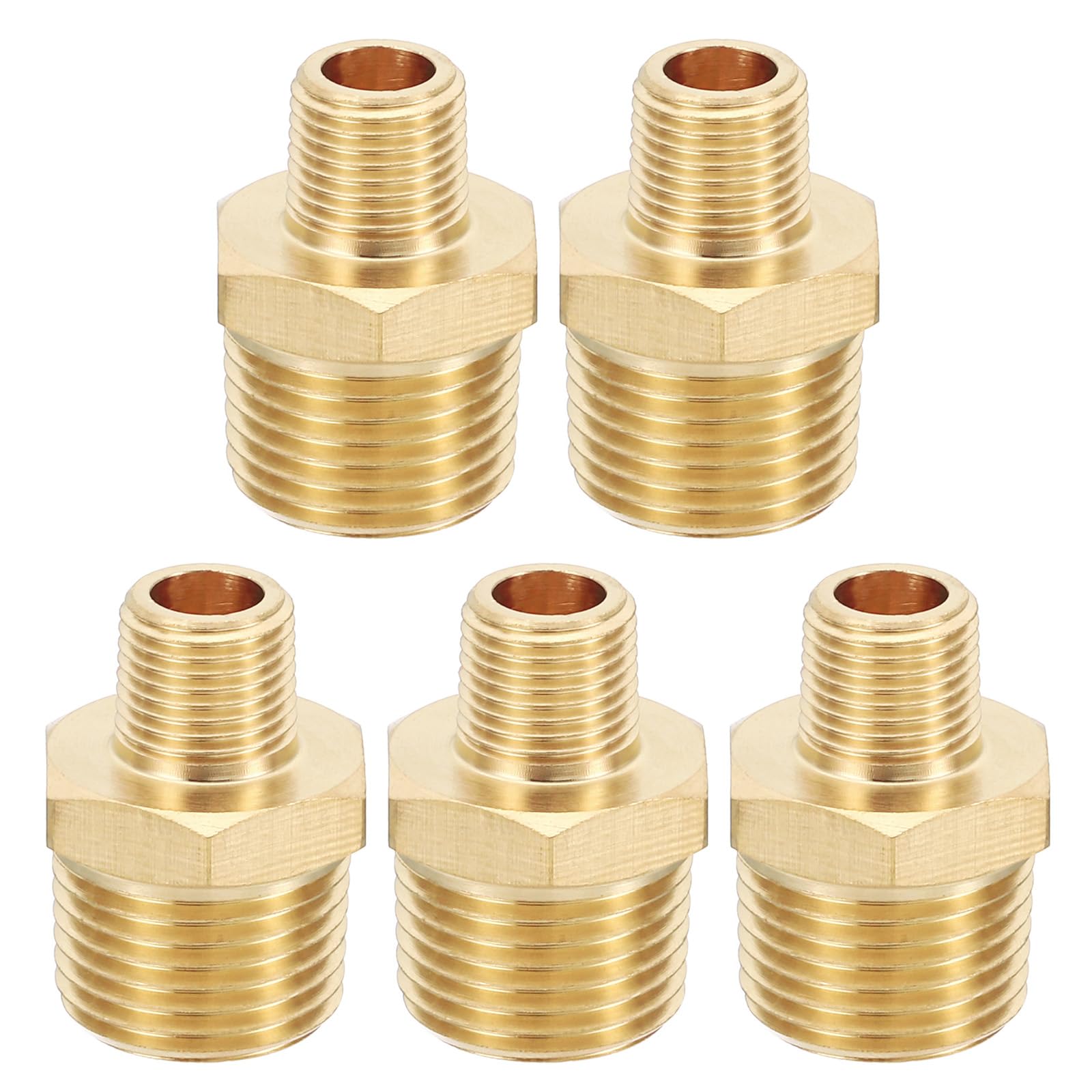 Acoplamientos de latón para tuberías PATIKIL con adaptadores hexagonales NPT de 5 piezas