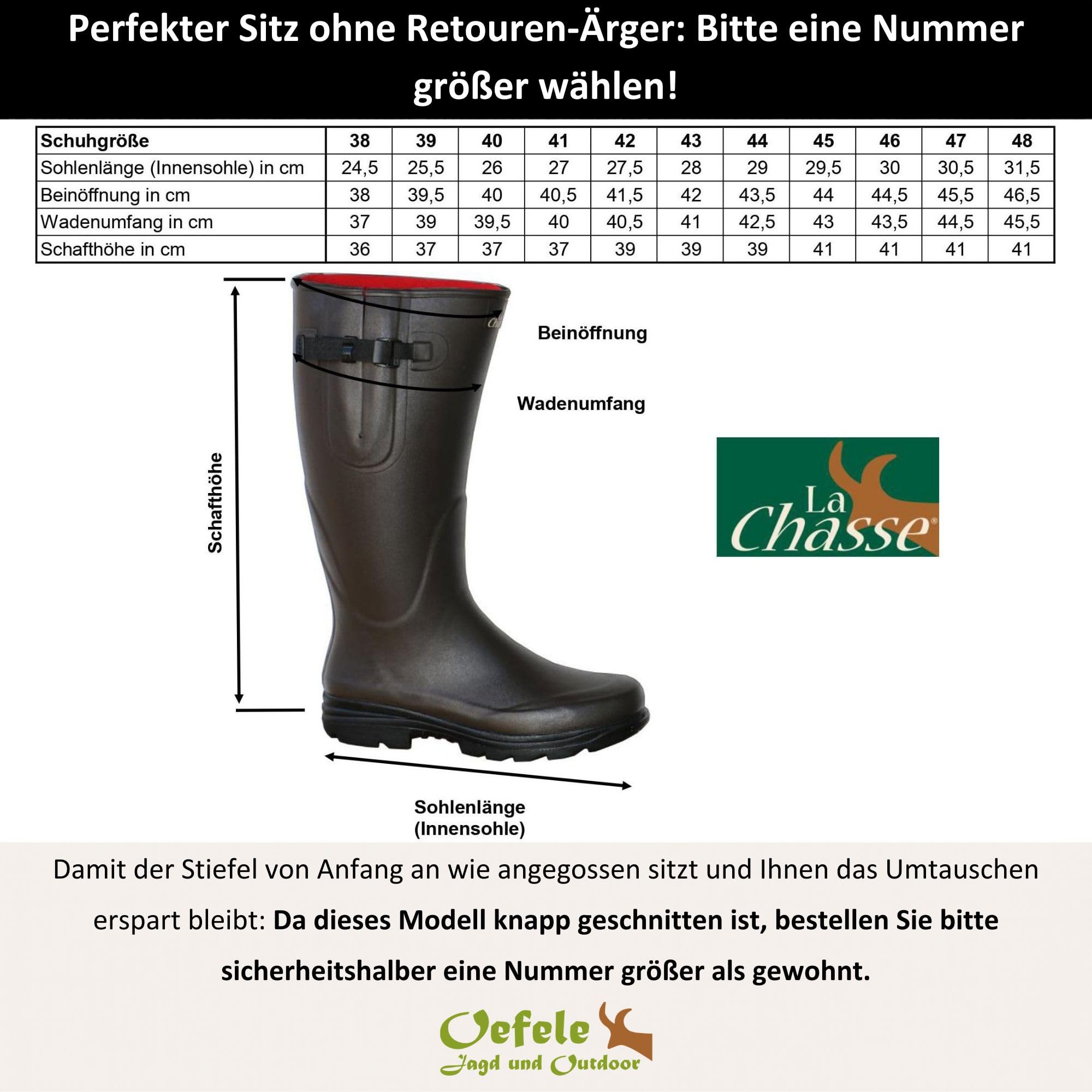 La Chasse Stivali di gomma in neoprene Nizza per uomo e donna, assolutamente impermeabili, in gomma da caccia, invernali, per cacciatori, stivali in neoprene foderati, in gomma naturale, da pesca
