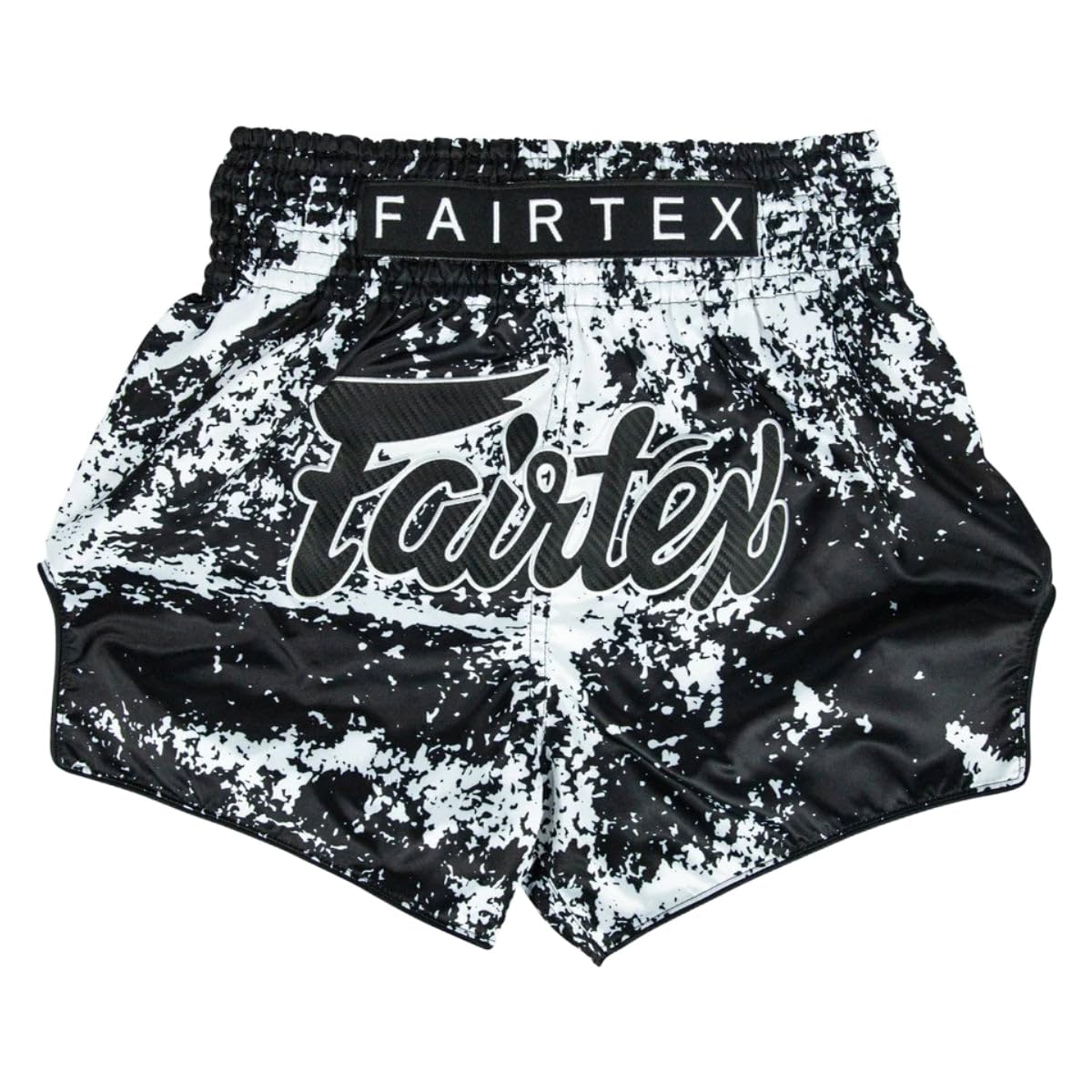 Fairtex Slim Cut Muay Thai Boxing Shorts, Grunge Black, Medium