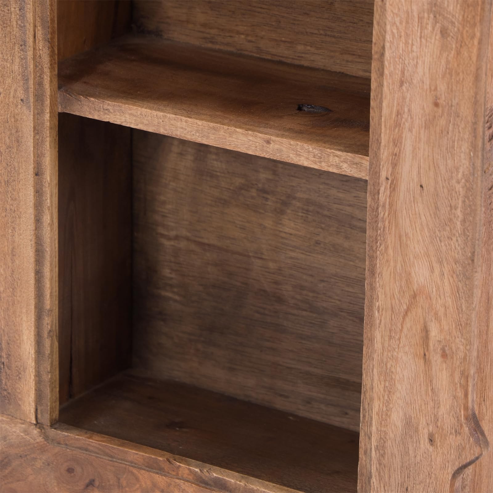 DESIGN DELIGHTS WANDREGAL Anello | mit Schnitzereien, Mahagoni Holz, 62 cm | Holz Wandschrank, Hängeregal, antikes Holzregal