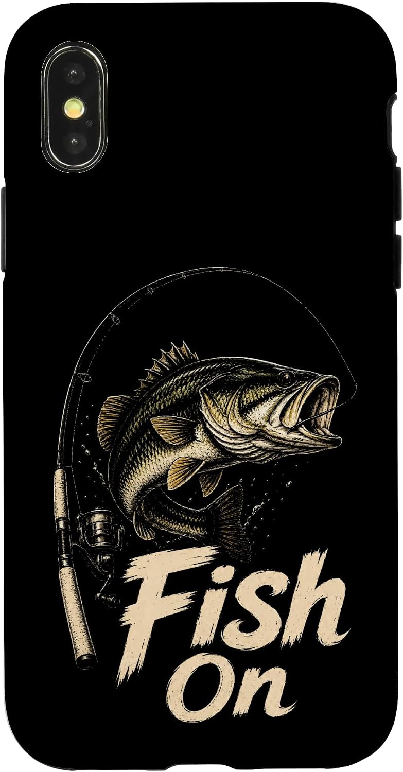 Fishing Fish On Bass Angler Rod and Reel Gift Case for iPhone XR image 5