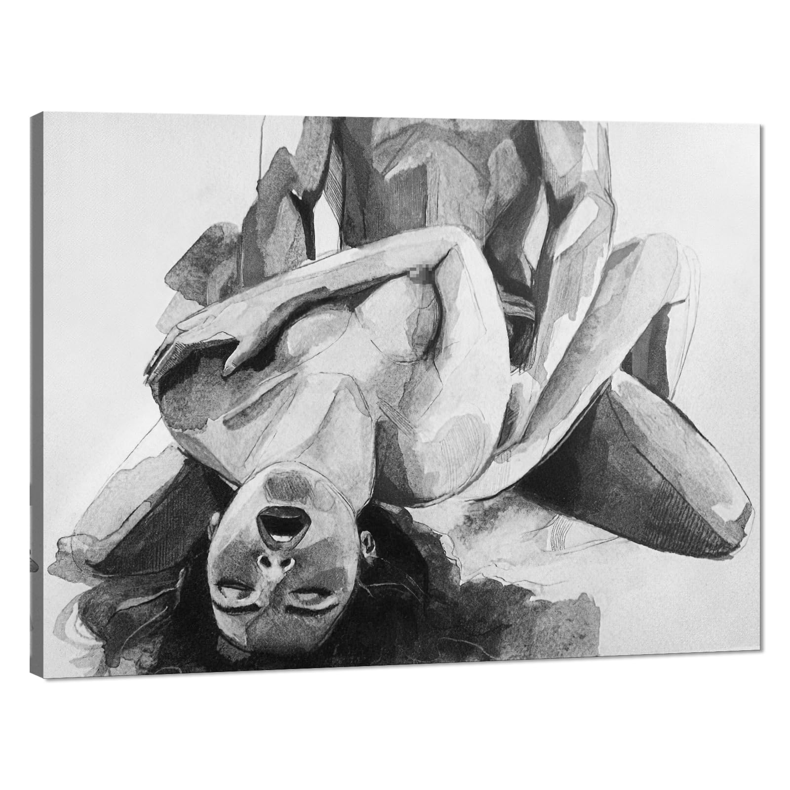 Canvas Trend Black and White Canvas Prints Wall Art Abstract Body Framed Art Sexy Wall Decor for Home Apartment Hotel Bar Decor Ready to Hang - 11.5x15inch