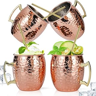 LIVEHITOP 19,5 Oz Moscow Mule Kupferbecher Set