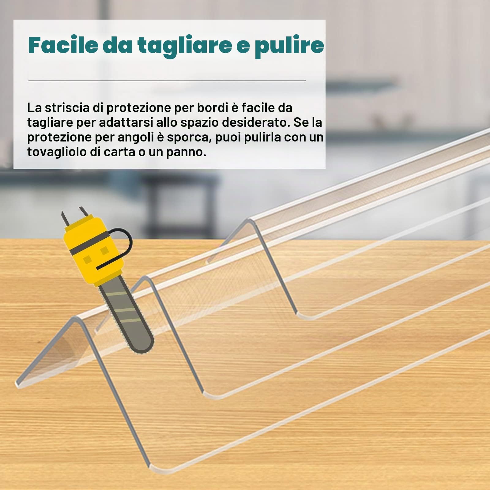 Paraspigoli Profilo Angolare Spigoli Autoadesivo Protezioni Angolari Per Pareti Trasparente Con Nastri, In Plastica 3 Cm Di Larghezza Striscia Di Protezione Dei Bordi, Arredamento Per La Casa Per Inte