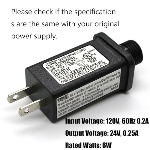 Miniatura 2 de Controlador LED de 24 V 6 W, fuente de alimentación de clase 2, transformador de bajo voltaje, enchufe de EE. UU. para luz LED en interiores y