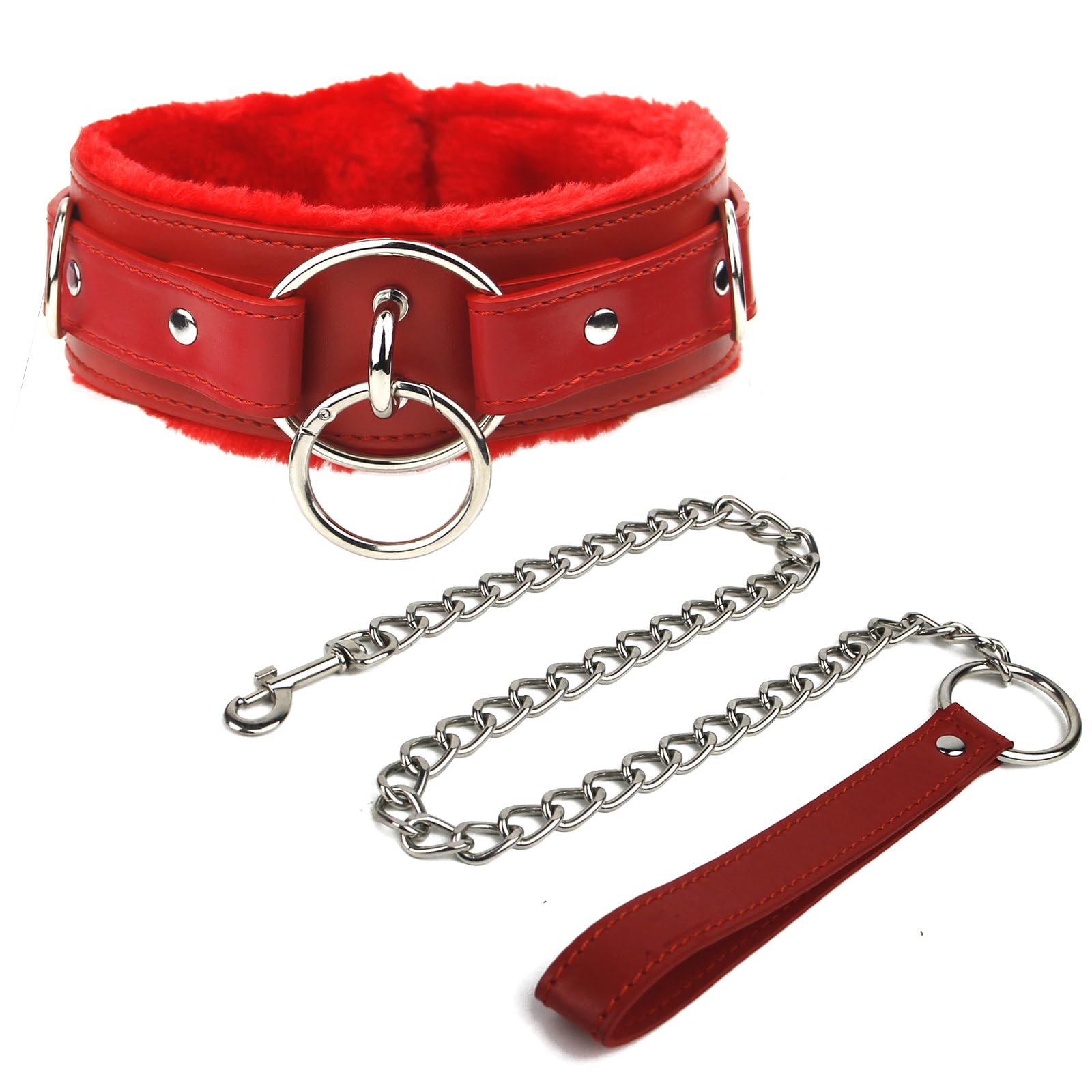 Leather choker Collar with Lock Adjustable Size for women