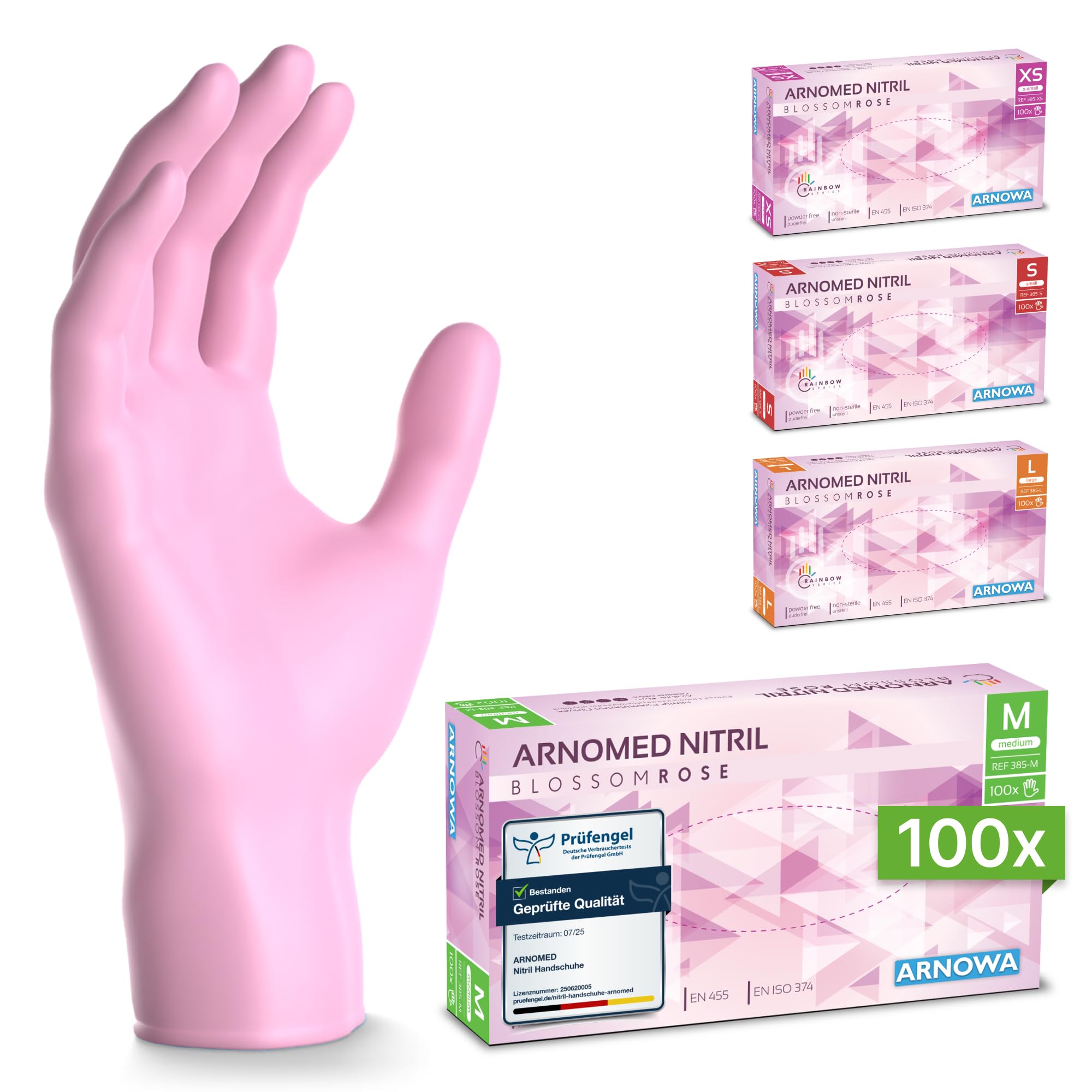 ARNOMED Einweghandschuhe Pink 100 Stück/Box