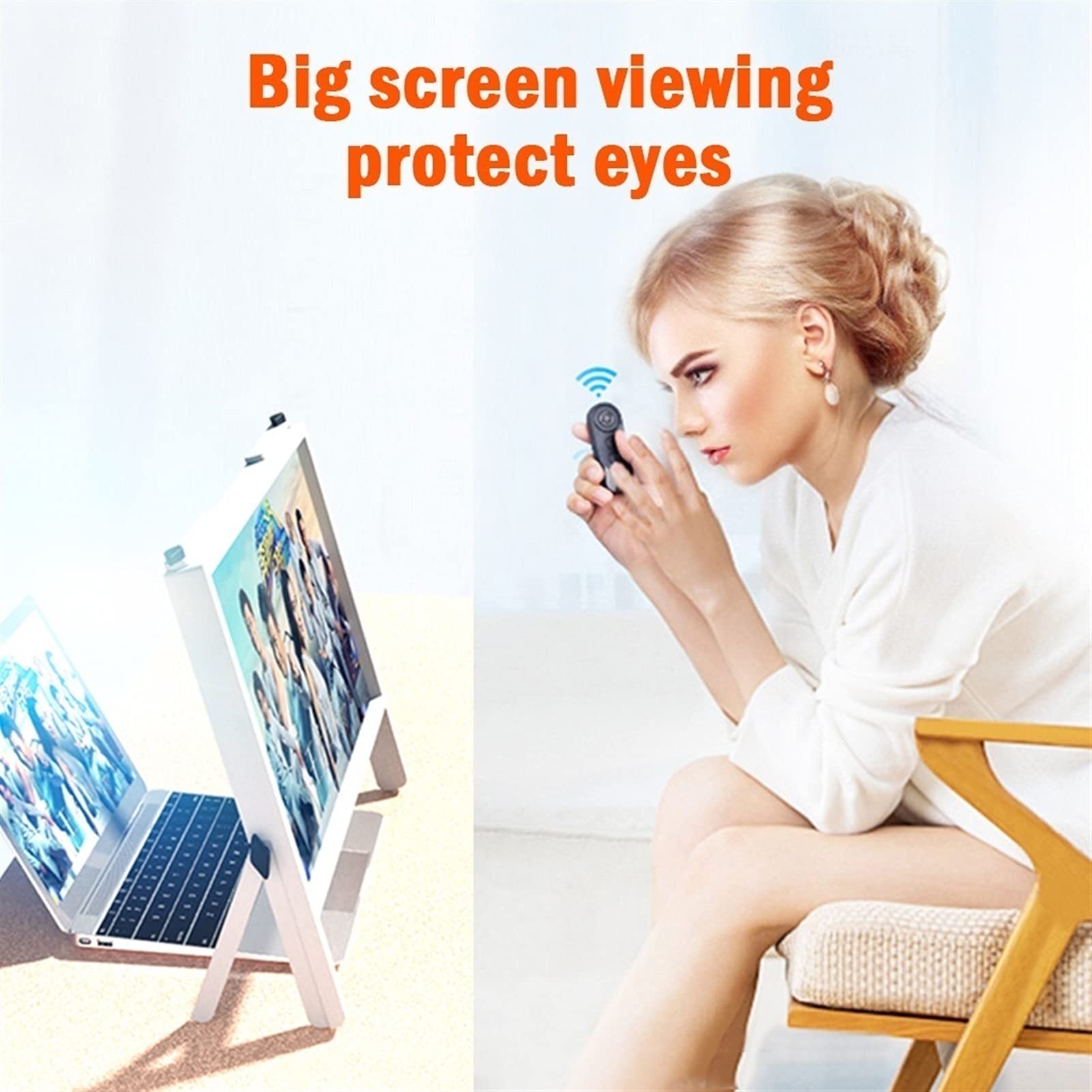 YXCKG Grand Grossissant Ecran Loupe pour Portable Pc Écran D'ordinateur Portable 21", Regarder des Vidéos De Films, Loupe De Lecture HD, Amplificateur Agrandi De Projecteur D'écran avec Support