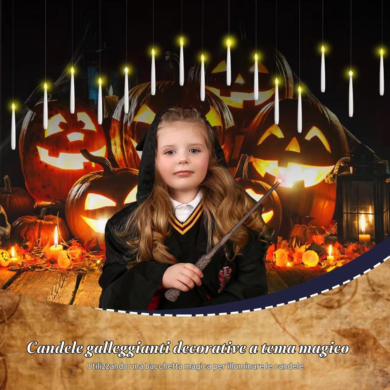 Candele Galleggianti, Candele LED Senza Fiamma con Telecomando Bacchetta Magica, Candela Alimentata a Batteria per Feste di in Famiglia Decorazioni Natalizie di Halloween (20 Pezzi)