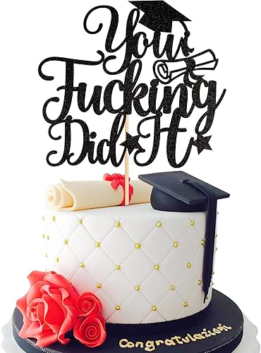 1 pieza de decoración para tartas con purpurina hecha para diploma de clase de 2024 Congrad Grad, selección de pasteles, felicitaciones,