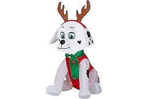 Gemmy Airblown Inflatable Christmas Marshall with Antlers and Scarf - 3.5 ft Tall