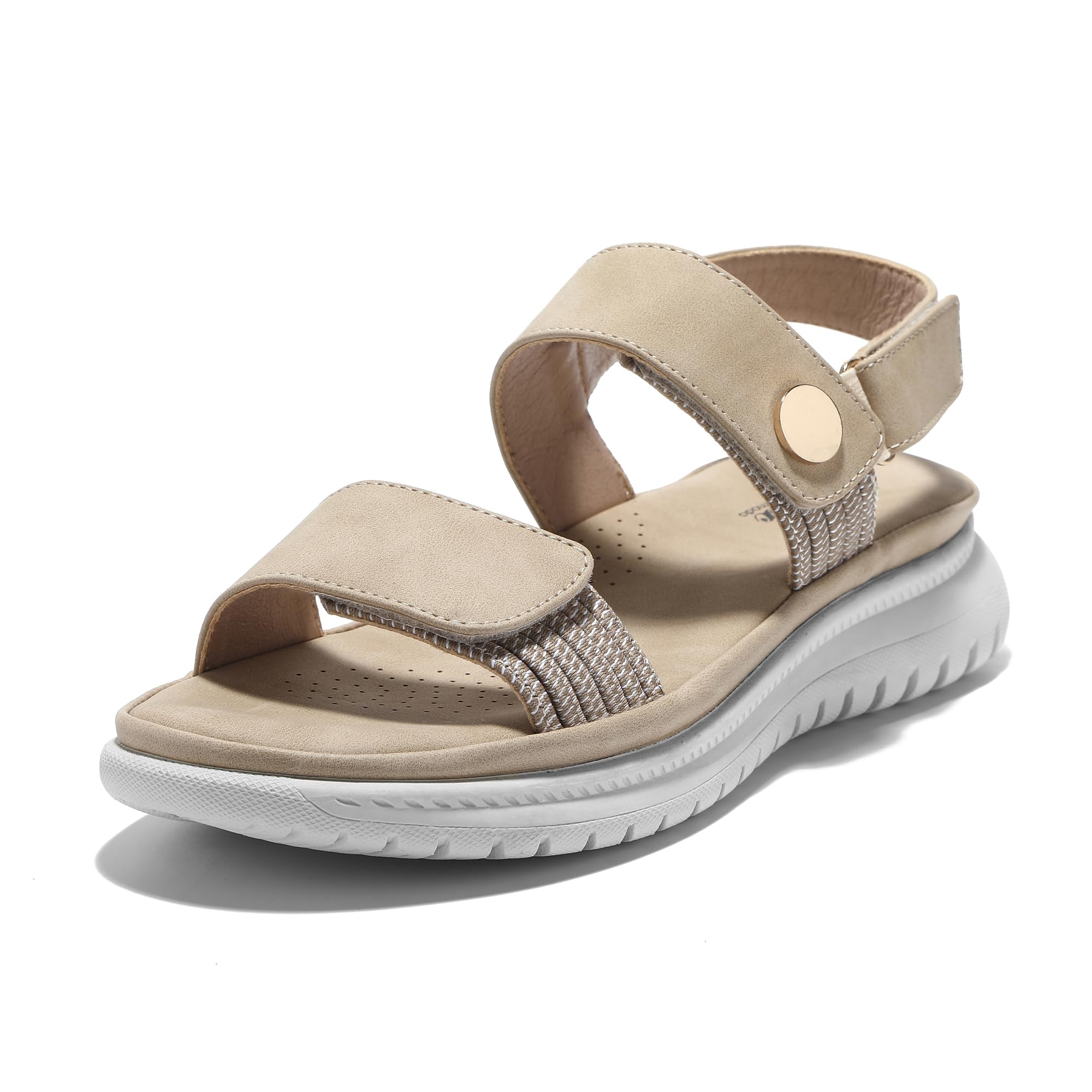 JOMIX Sandalen Damen Elegant Riemchen Sommerschuhe Flache Hausschuhe mit Verstellbaren Gummibändern Bequem Niedrig Sommer Meer Pool Strand Strandsandalen