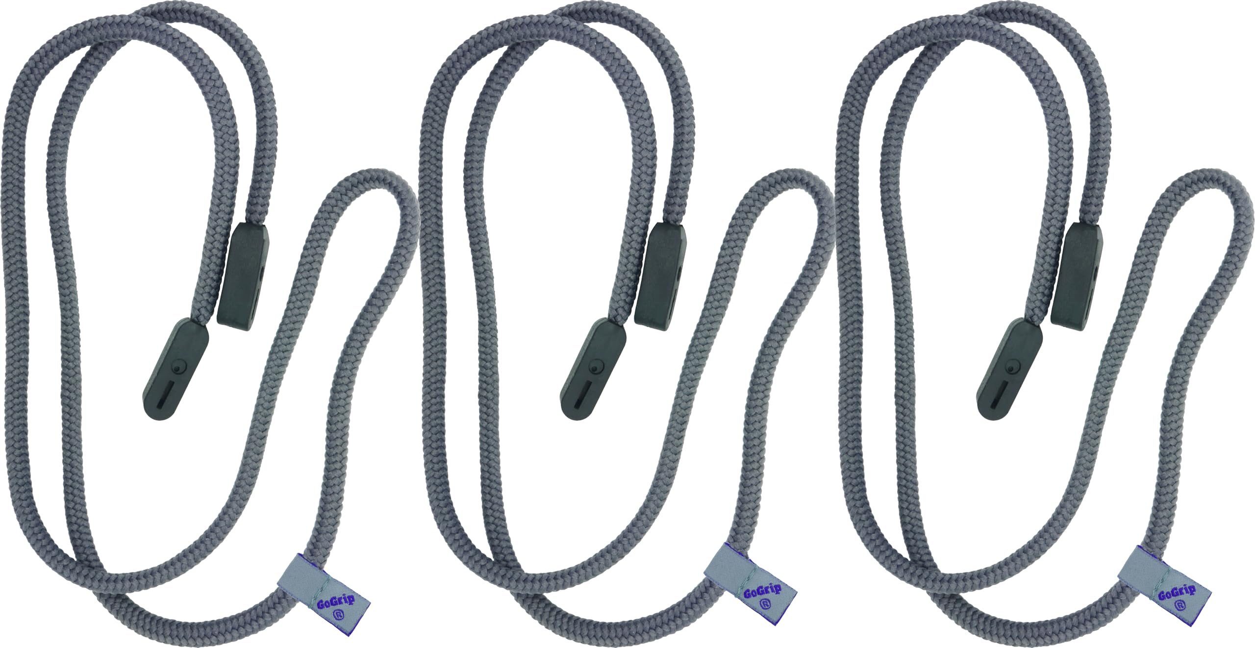 GoGrip Original - VALUE BUNDLE - Secure Glasses Cord - Spectacle and Spec Lanyard (Gunmetal x 3)