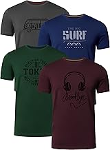 FULL TIME SPORTS PRINT-001 Men's Cotton T-Shirt, Set of 4