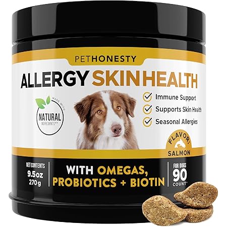 Amazon.com : PetHonesty Allergy SkinHealth - Fish Oil for Dogs with Omegas, DHAGold, Flaxseed, Probiotics for Itch-Free Skin, Shiny Coats, Hotspots, Reduce Shedding - Soft Chews for Healthy Skin & Coat - Amazon.com : PetHonesty Allergy SkinHealth - Fish Oil for Dogs with Omegas, DHAGold, Flaxseed, Probiotics for Itch-Free Skin, Shiny Coats, Hotspots, Reduce Shedding - Soft Chews for Healthy Skin & Coat -