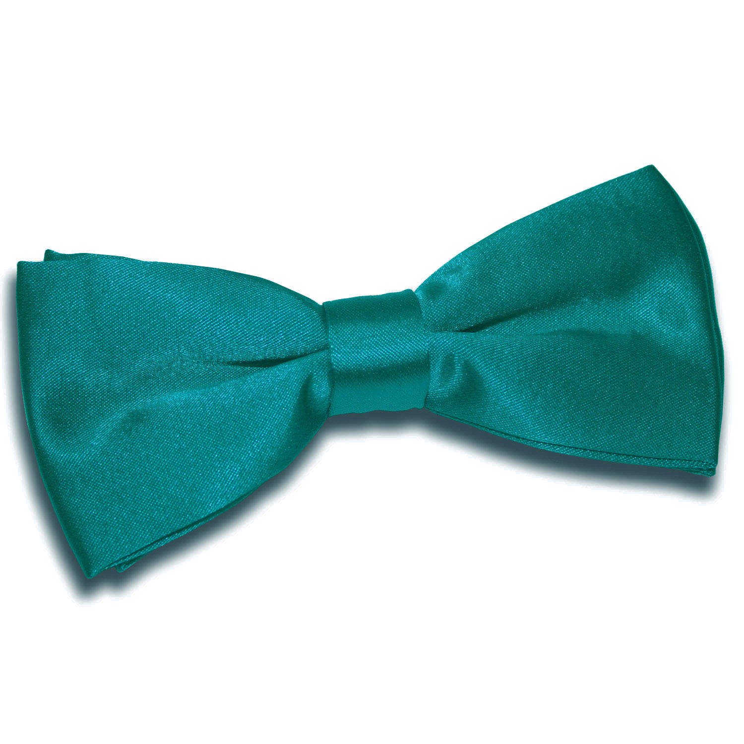 Dqt Men's Teal Plain Satin Pre-Tied Bow Tie - Wedding, Business & Formal Wear