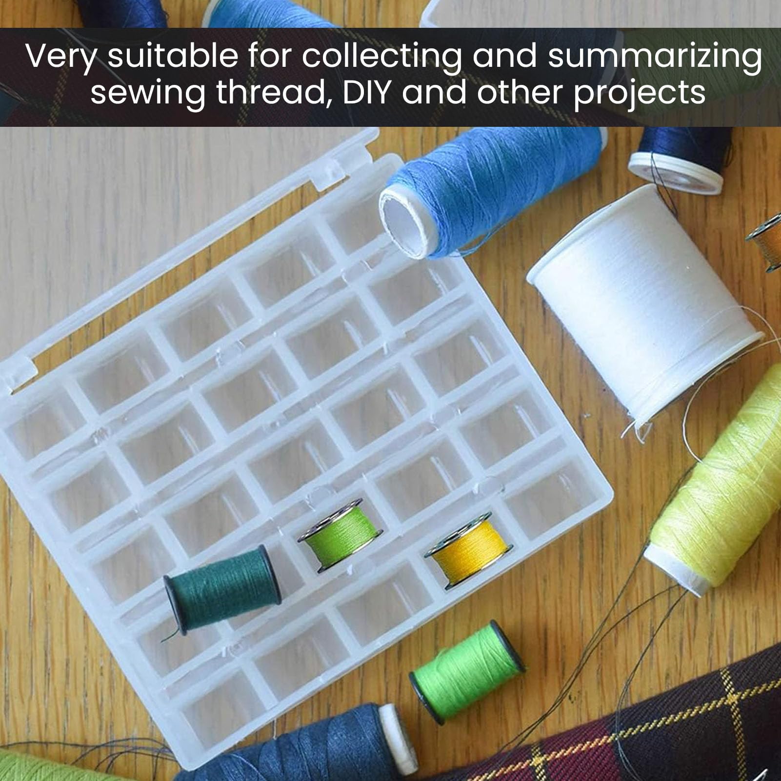 CHSYOO 25 x transparante plastic naaimachine klossen spoelen met opbergdoos voor Brother Janome Singer Elna Babylock Kenmore CHSYOO 25 x transparante plastic naaimachine klossen spoelen met opbergdoos voor Brother Janome Singer Elna Babylock Kenmore