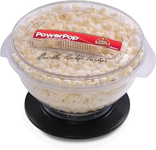 Presto 04830 PowerPop Microwave Popcorn Popper - 3 Quarts in 2.5 Min, Oil or Oil-Free, Virtually No Unpopped Kernels, Black