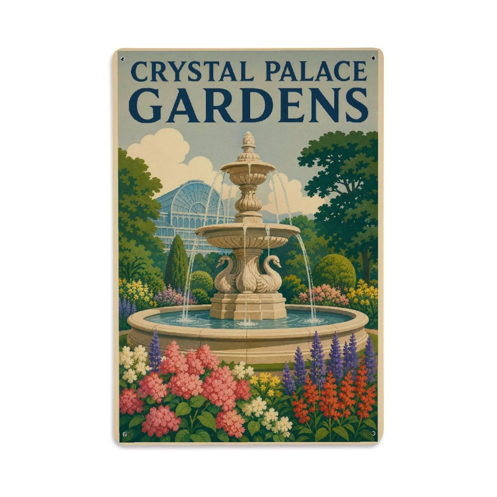 Metal Tin Sign Portugal Palacio Cristal Vintage Travel