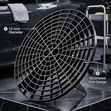 Ethos Wash Guard Insert for Bucket, Scratch-Free Car Washing - The Ultimate Two-Bucket Method Essential (Black) 12 Diameter Great for Washing Cars, Trucks, SUVs, RVs & More