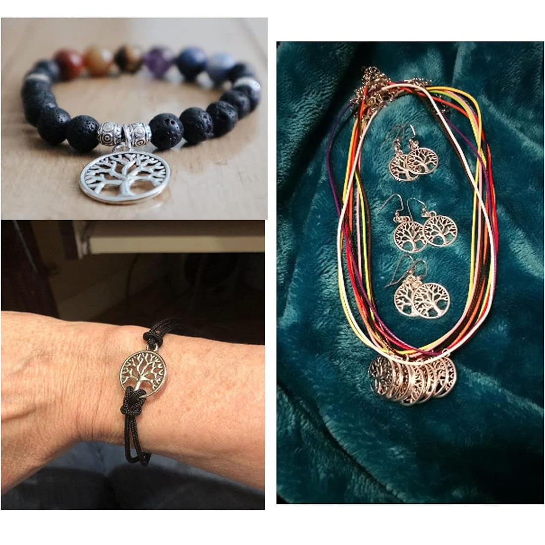 20 Ciondoli Albero Della Vita In Metallo Argentato - Per Braccialetti, Collane Fai Da Te